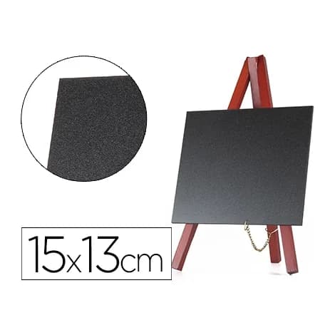 Liderpapel Pizarra negra liderpapel caballete madera superficie para rotuladores tipo tiza 15x13cm juego 3 unidades