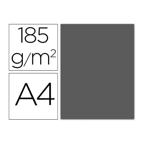 Guarro Cartulina guarro din a4 gris plomo 185 gr paquete 50 h