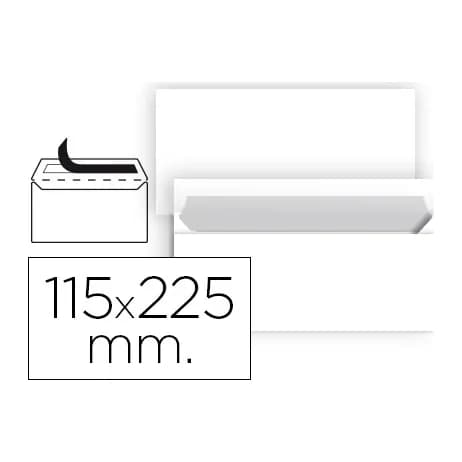 Liderpapel Sobre liderpapel n 5 blanco americano 115x225 mm tira de silicona paquete de 25 unidades