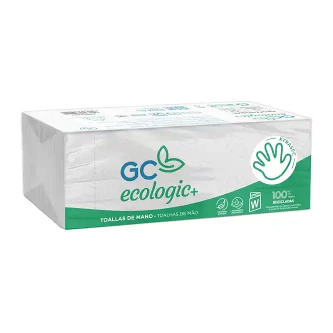 Blanca Toalla de papel mano engarzada ecologica 22,5x31 cm 2 capas paquete con 144 unidades