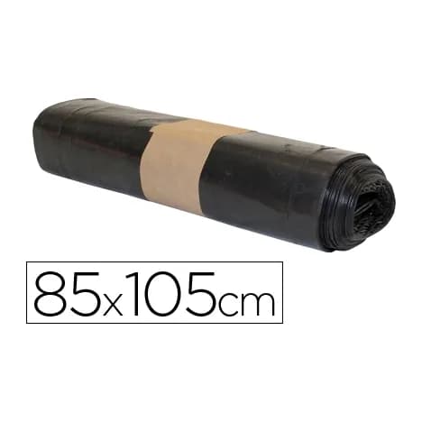 Blanca Bolsa basura industrial biznaga negra 85x105cm galga 120 rollo de 10 unidades