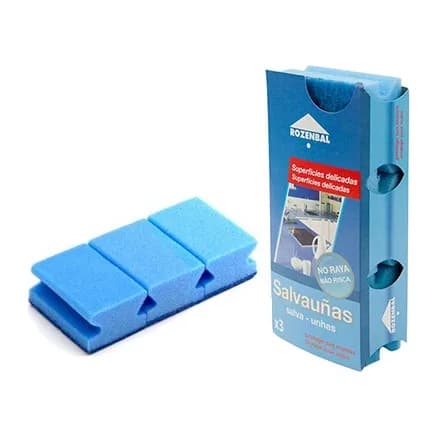 Blanca Estropajo salvauñas azul bicapa pack de 3 unidades
