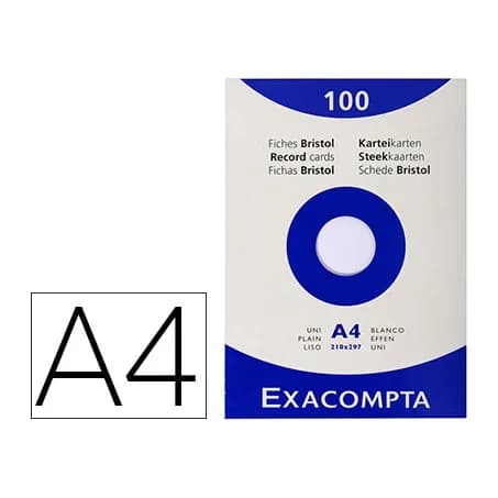 Exacompta Cartulina exacompta din a4 blanca 205 gr paquete de 100 unidades