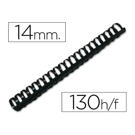 Q-connect Canutillo q-connect redondo 14 mm plastico capacidad 130 hojas caja de 100 unidades