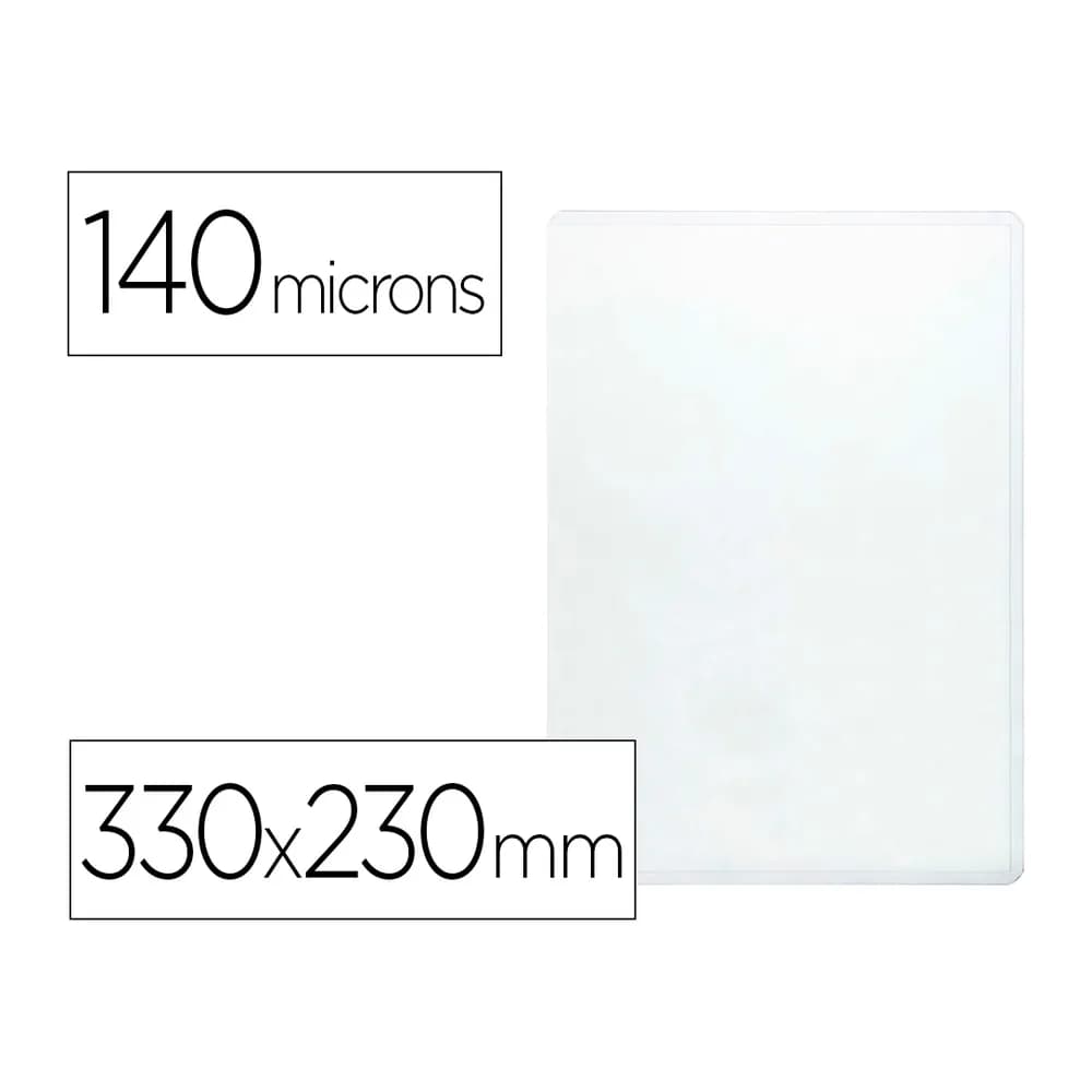 Q-connect Funda portadocumento q-connect folio 140 micras pvc transparente 230x330mm