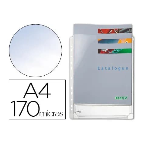 Leitz Funda multitaladro leitz din a4 pvc 170 mc con fuelle capacidad 200 hojas pack de 5 unidades