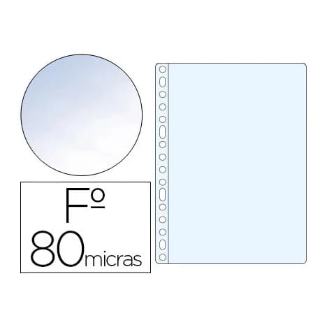 Esselte Funda multitaladro esselte folio polipropileno 80 mc cristal caja de 100 unidades