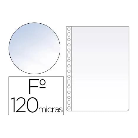 Esselte Funda multitaladro esselte folio polipropileno 120 mc cristal caja de 100 unidades