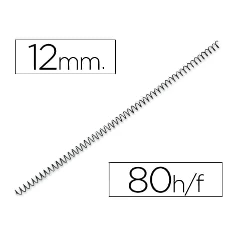 Q-connect Espiral metalico q-connect 56 4:1 12mm 1mm caja de 200 unidades
