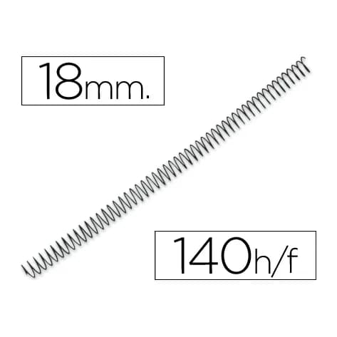 Q-connect Espiral metalico q-connect 56 4:1 18mm 1,2mm caja de 100 unidades