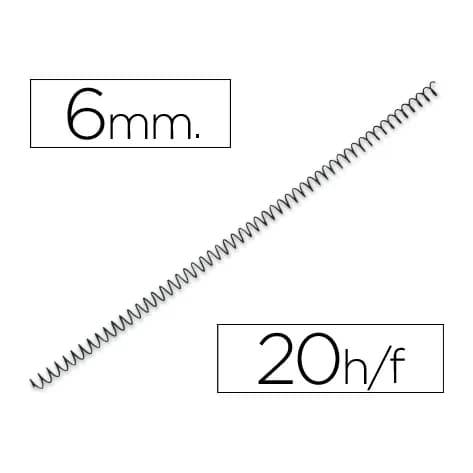 Q-connect Espiral metalico q-connect 64 5:1 6mm 1mm caja de 200 unidades