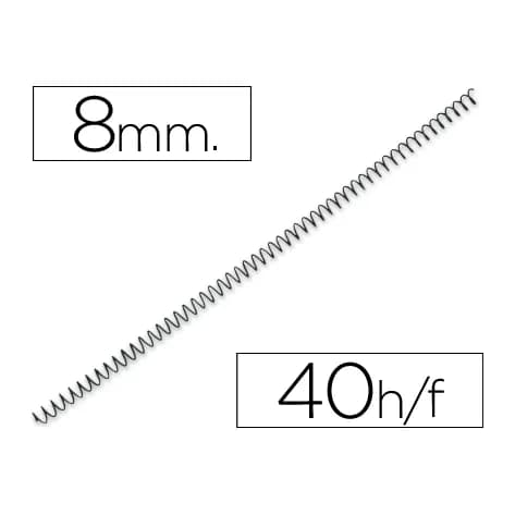 Q-connect Espiral metalico q-connect 64 5:1 8mm 1mm caja de 200 unidades