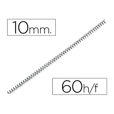Q-connect Espiral metalico q-connect 64 5:1 10 mm 1mm caja de 200 unidades