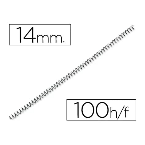Q-connect Espiral metalico q-connect 64 5:1 14 mm 1mm caja de 100 unidades