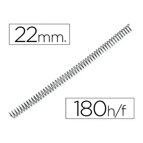 Q-connect Espiral metalico q-connect 64 5:1 22mm 1,2mm caja de 100 unidades