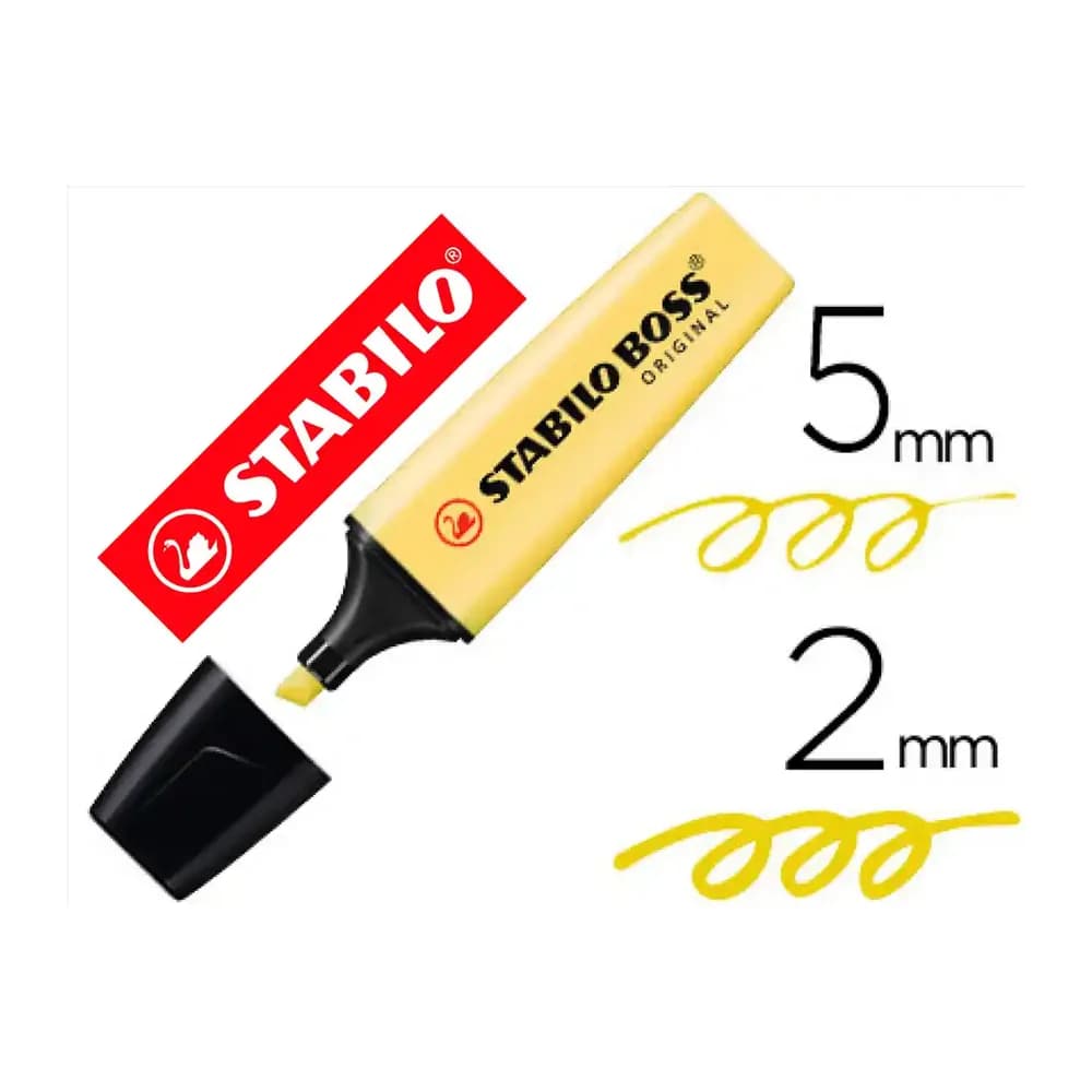 Stabilo Rotulador stabilo boss pastel fluorescente 70 amarillo cremoso