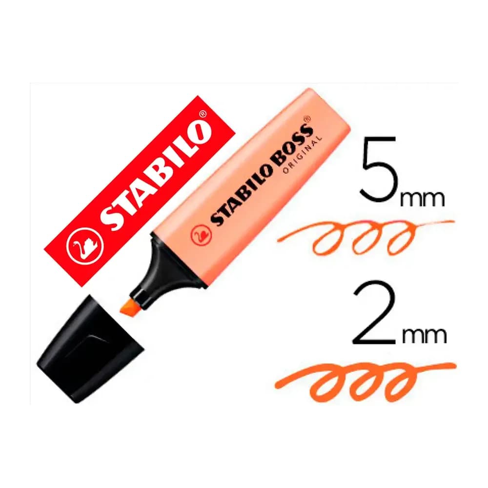 Stabilo Rotulador stabilo boss pastel fluorescente 70 melocoton sedoso