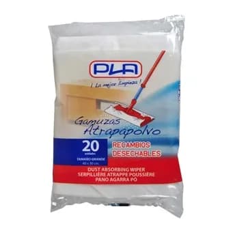 Pla Recambio mopa pla atrapapolvo desechable grande 40x30 cm bolsa de 20 unidades