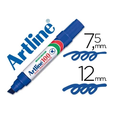 Artline Rotulador artline marcador permanente 100 azul punta biselada