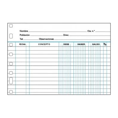 Multifin Recambio multifin 3006 folio apaisado cuentas corrientes 50 hojas 315x215 mm