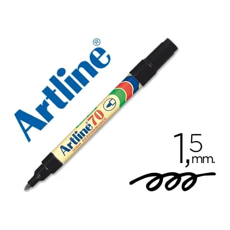 Artline Rotulador artline marcador permanente ek-70 punta redonda 1.5 mm papel metal y cristal