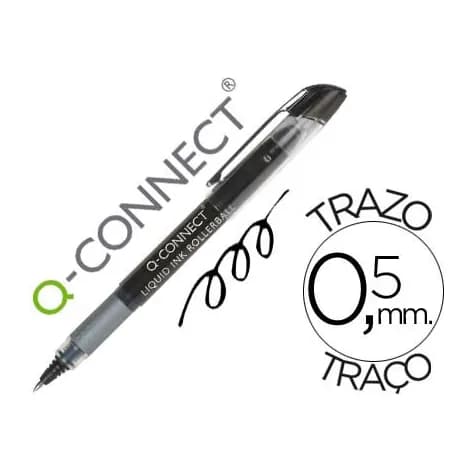 Q-connect Rotulador q-connect roller ball negro 0,5 mm