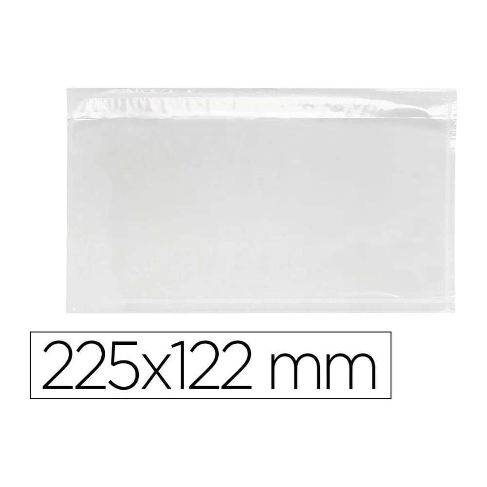 Q-connect Sobre autoadhesivo q-connect portadocumentos 225x122 mm ventana transparente paquete de 100 unidades