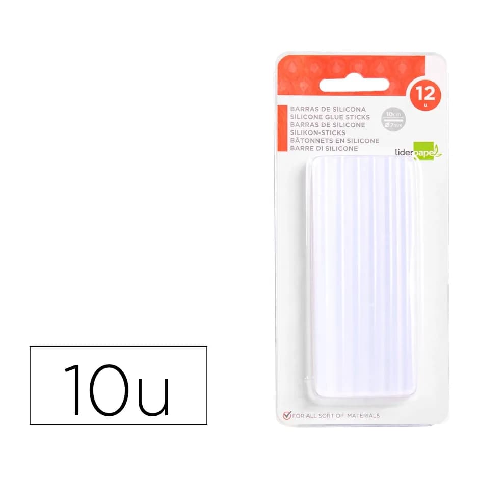 Liderpapel Barra termofusible liderpapel de 7 mm de diametro x 100 mm de alto blister de 12 unidades