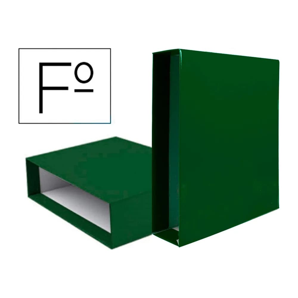 Caja archivador liderpapel de palanca carton folio documenta lomo 75mm color verde