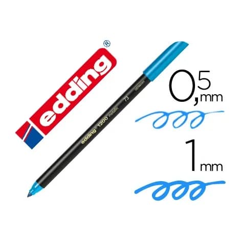 Rotulador edding punta fibra 1200 azul claro n.10 punta redonda 0.5 mm