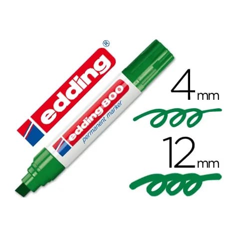 Edding Rotulador edding marcador permanente 800 verde punta biselada 12 mm recargable
