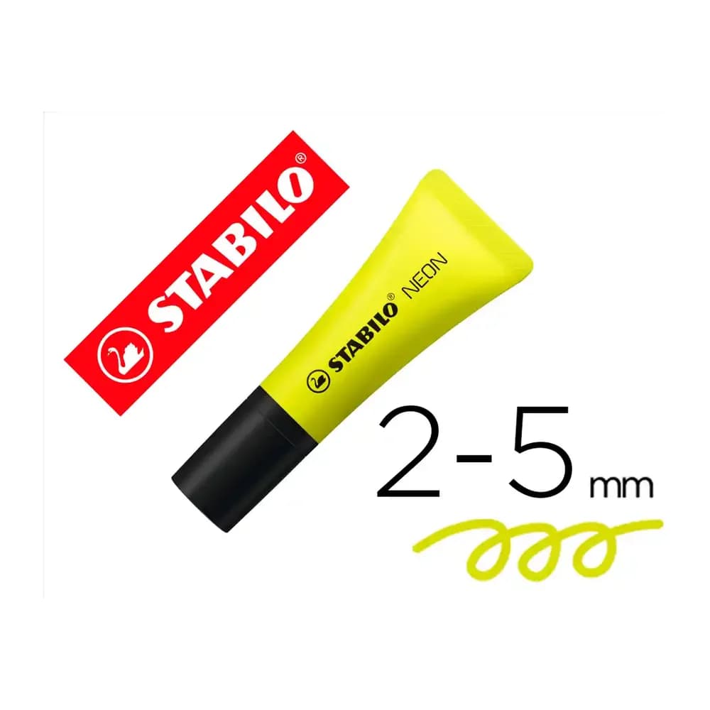 Rotulador stabilo fluorescente 72 amarillo neon