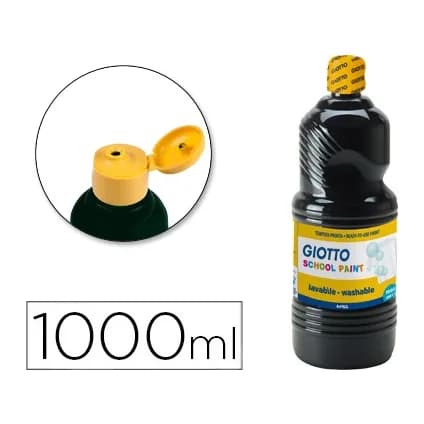 Témpera líquida escolar lavable Giotto de 1.000 ml – Negro