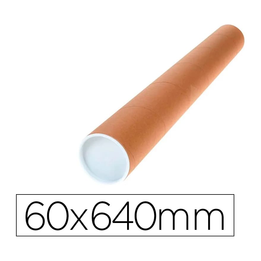 Q-connect Tubo de carton q-connect portadocumentos cartoncillo encolado reciclado 1,8 mm con 2 tapas de plastico 60x640 mm