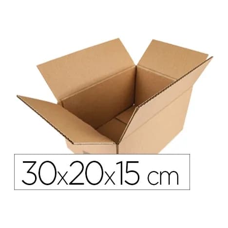 Q-connect Caja para embalar q-connect americana carton reciclado canal simple 5 mm color kraft 300x200x150 mm