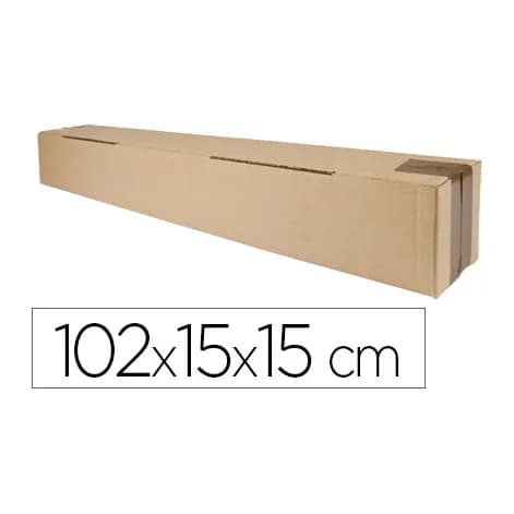Q-connect Caja para embalar q-connect tubo carton reciclado canal simple 3 mm color kraft 1020x150x150 mm