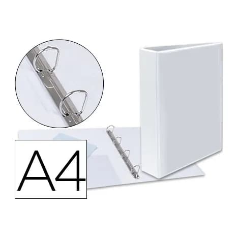 Esselte Carpeta canguro 4 anillas mixtas 40mm esselte a4 plastico blanca