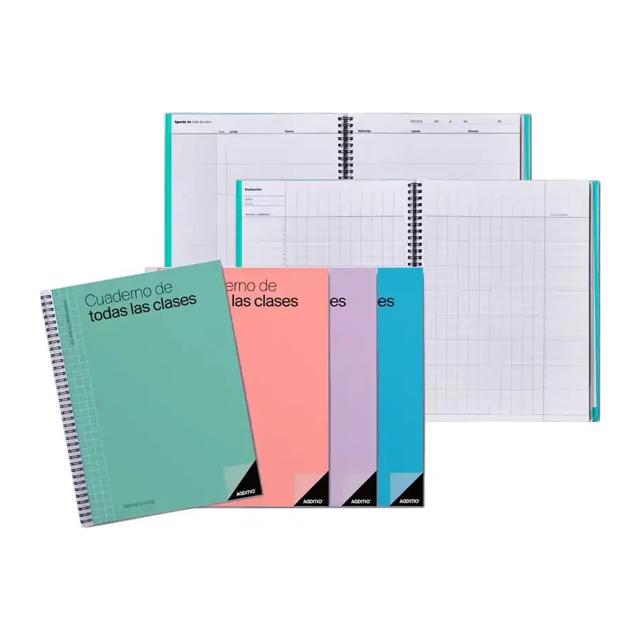 Additio Cuaderno de todas las clases sv additio plan mensual del curso evaluacion continua y programacion semanal 22,5x31cm