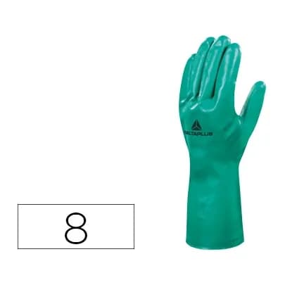 Deltaplus Guantes deltaplus tratado en nitrilo flocado de algodon especial para trabajos con liquidos quimicos talla 8