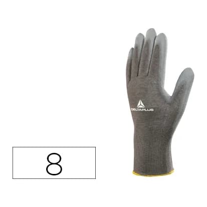 Deltaplus Guantes deltaplus poliester antideslizante lavable especial para manipulacion y manutencion gris talla 8