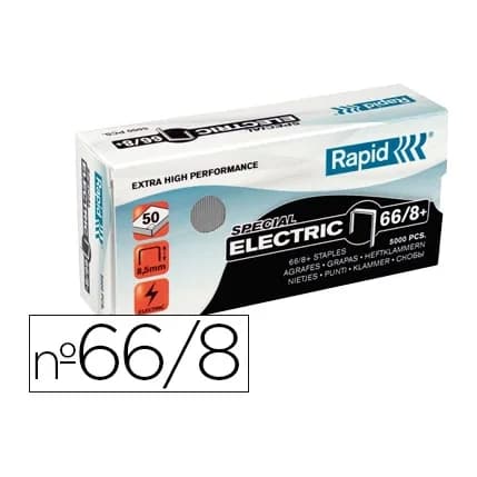 Rapid Grapas rapid nº 66/8+ galvanizadas super strong caja de 5000 unidades