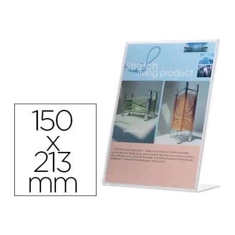 Q-connect Expositor sobremesa q-connect con forma de l metacrilato 150x213 mm