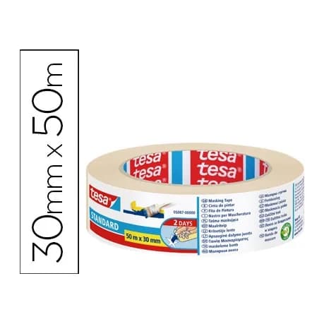 Tesa Cinta adhesiva tesa para pintor 50 mt x 30 mm