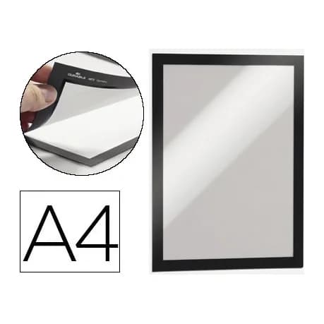 Durable Marco porta anuncios durable magnetico din a4 dorso adhesivo removible pack de 2 unidades