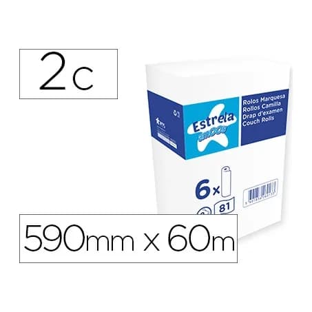 Amoos Rollo papel para camillas amoos 2 capas 81 servicios 590 mm x 60 m