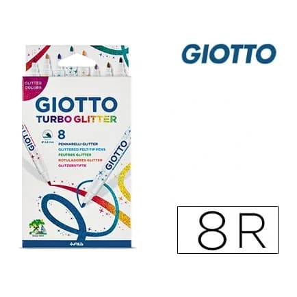 Giotto Rotulador giotto turbo glitter purpurina caja de 8 unidades