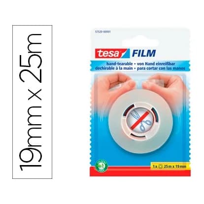 Tesa Cinta adhesiva tesafilm sin tijeras 25 mt x 19 mm