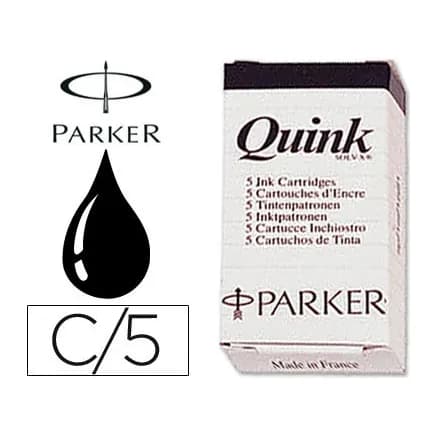 Parker Tinta estilografica parker negra caja de 5 cartuchos