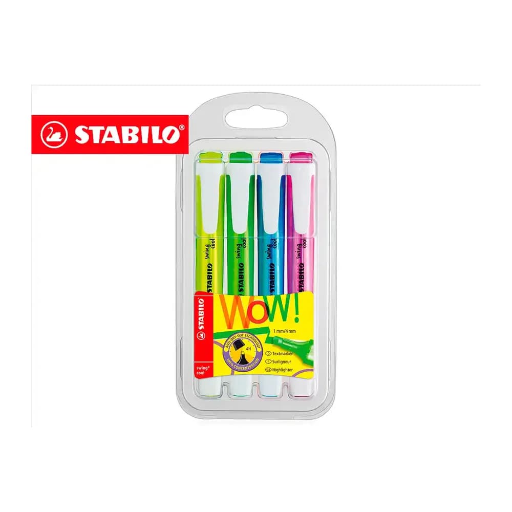 Rotulador fluorescente Stabilo Swing Cool fino, por unidad o en estuche – Surtidos