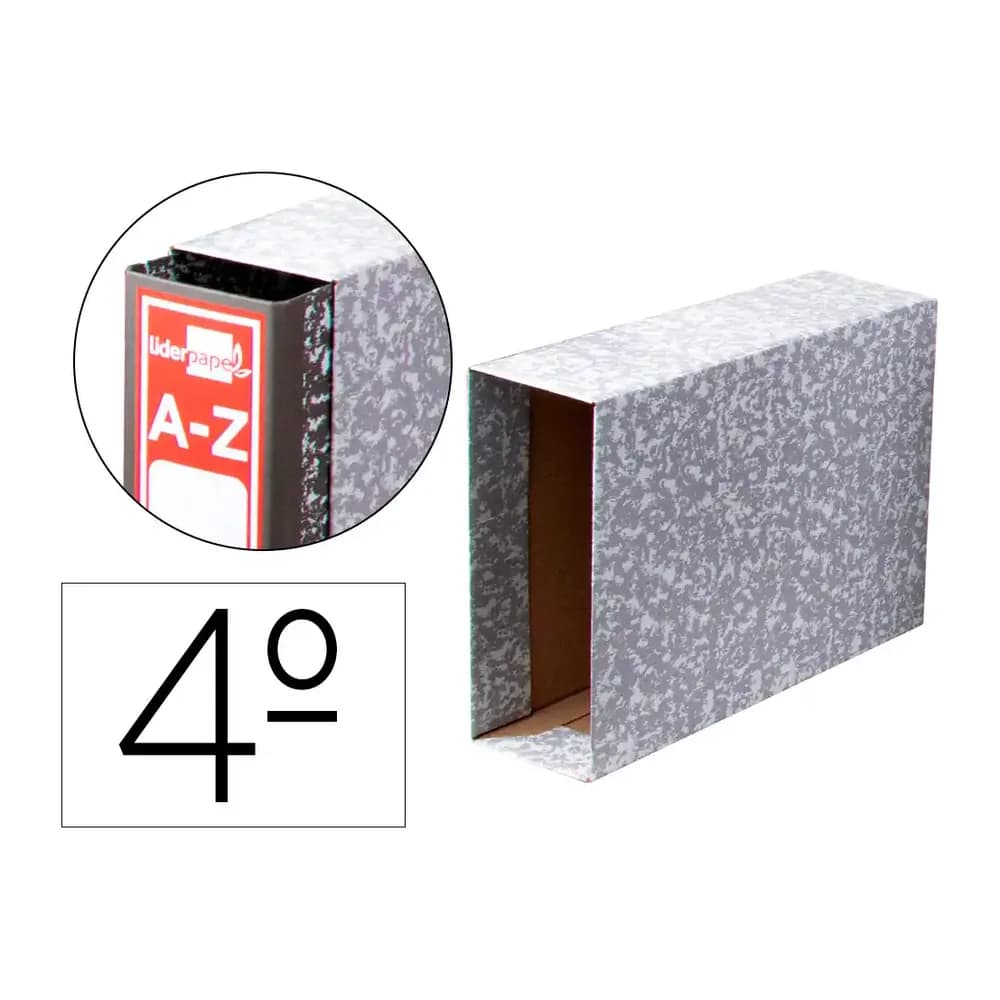 Liderpapel Caja archivador liderpapel classic red cuarto apaisado gris